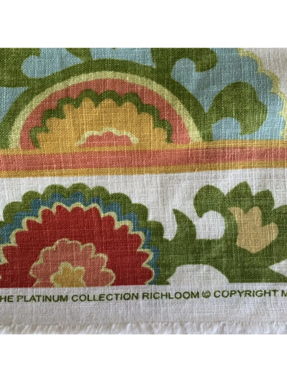Richloom Floral Geometric Linen Blend Drapery Fabric 1 3/4 Yard 53” Width